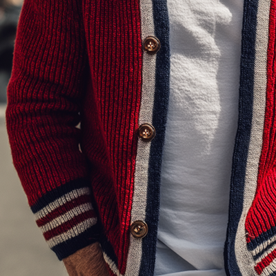 Cardigan Rayado Retro para Hombre – Estilo y Comodidad Reunidos