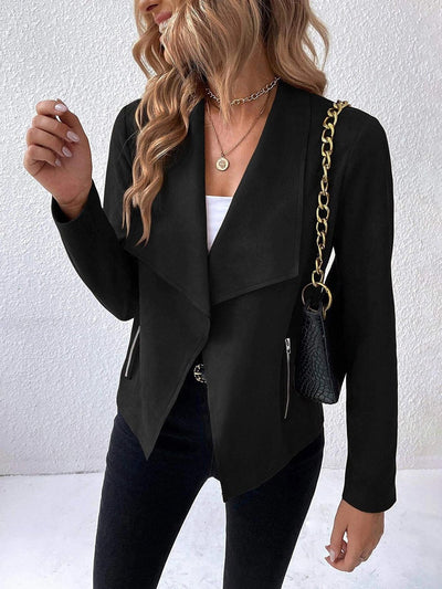 Chaqueta de mujer de ante con cremallera - estilo moderno y versátil