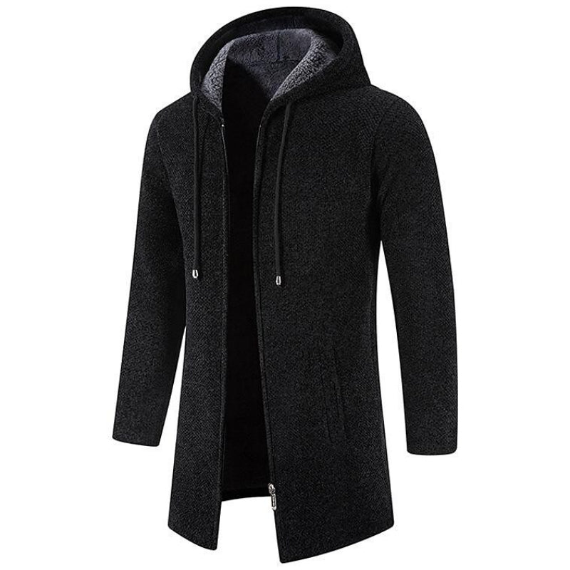 Chaqueta con Capucha Mi-Larga para Hombre Forrada de Polar - Estilo y Confort