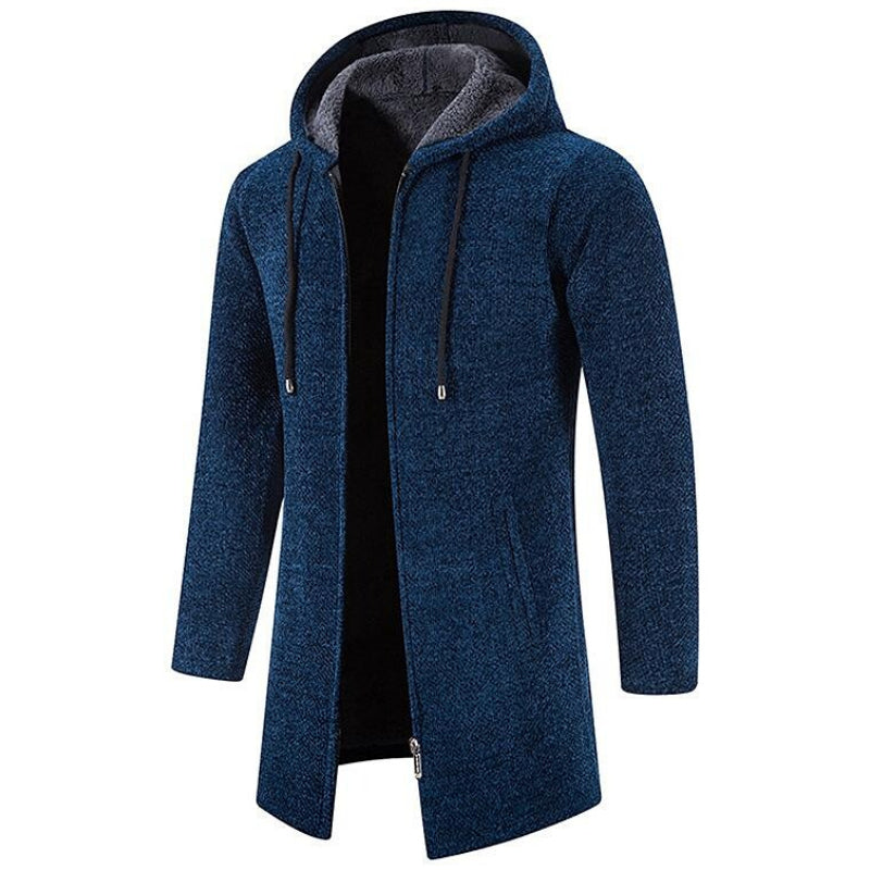 Chaqueta con Capucha Mi-Larga para Hombre Forrada de Polar - Estilo y Confort