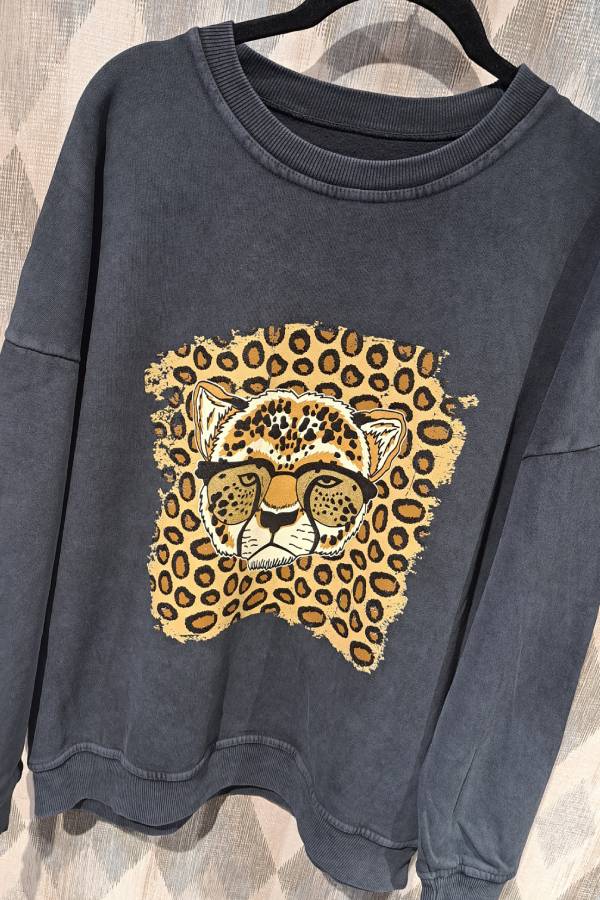 Sudadera de leopardo casual