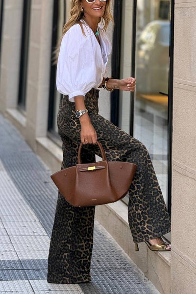Jean Leopardo de Cintura Alta para Mujer – Estilo Chic y Confort