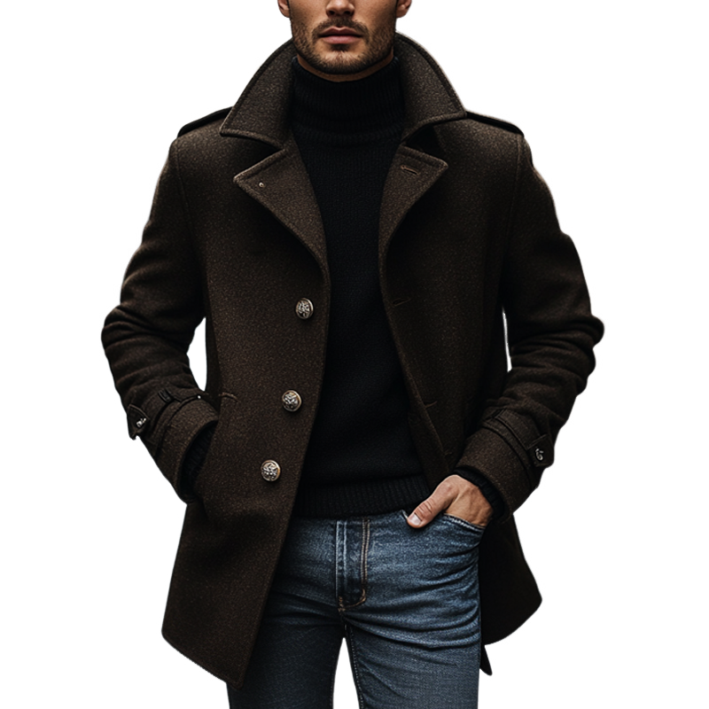 Abrigo Hombre Midi de Lana Sintética - Estilo y Confort