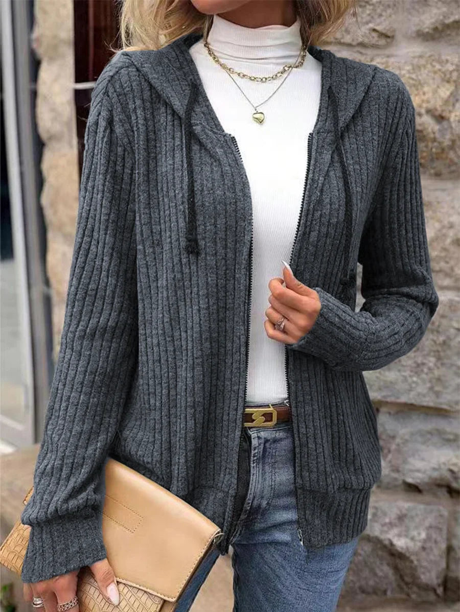 Chaqueta de mujer gruesa y holgada con capucha - Otoño en tendencia