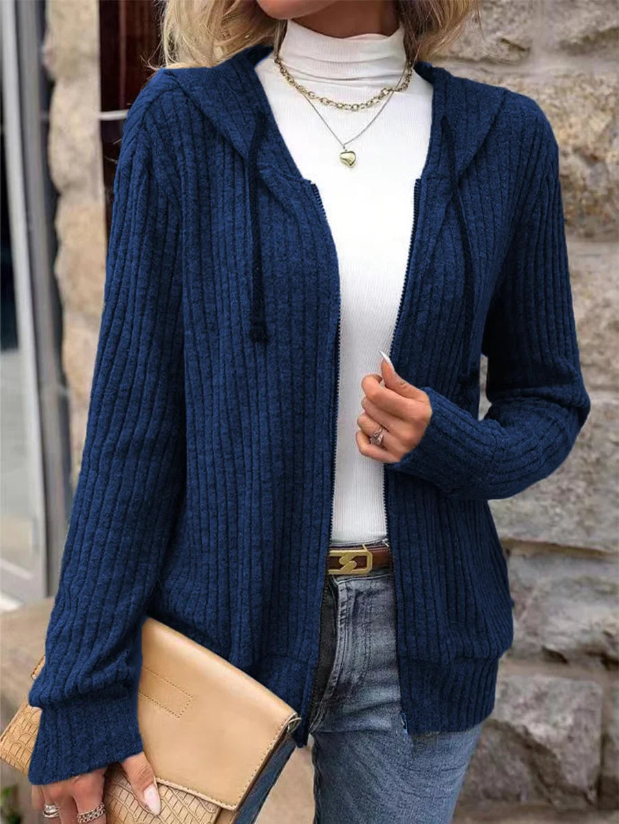 Chaqueta de mujer gruesa y holgada con capucha - Otoño en tendencia
