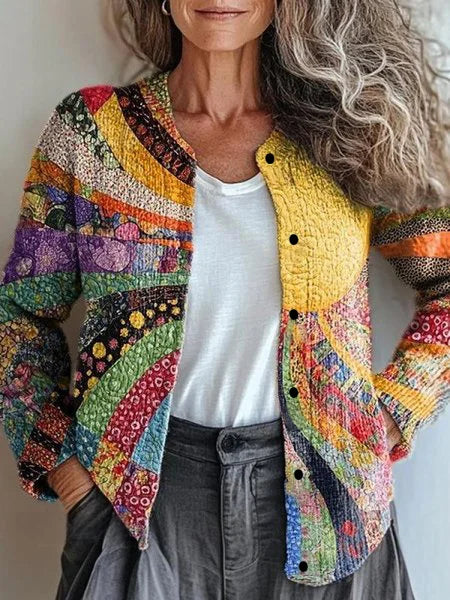 Cárdigan Mujer Tejido Impreso 3D Casual Chic