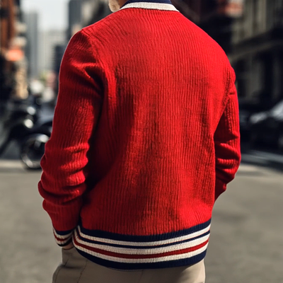 Cardigan Rayado Retro para Hombre – Estilo y Comodidad Reunidos