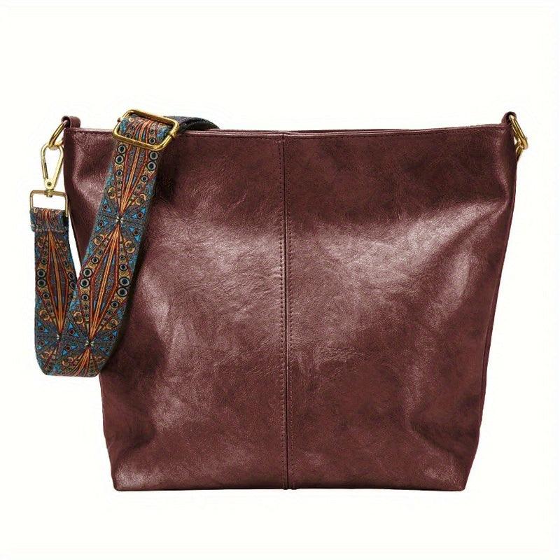 Bolso de hombro de cuero versátil