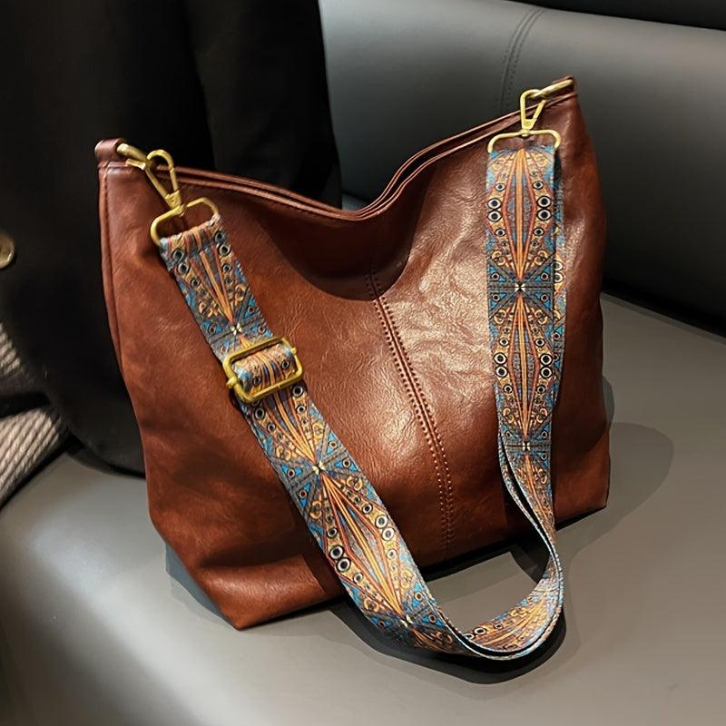 Bolso de hombro de cuero versátil