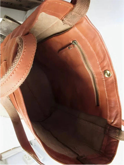 Bolso tote de cuero clásico
