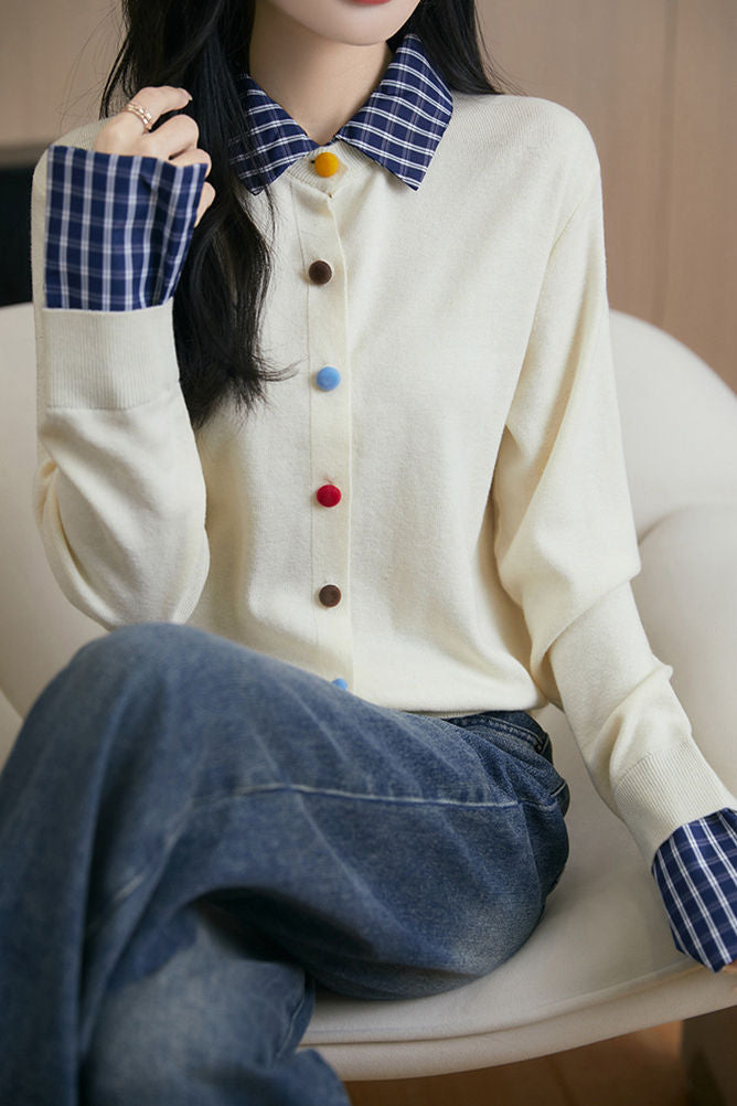 Cárdigan Camisa Tejida Casual