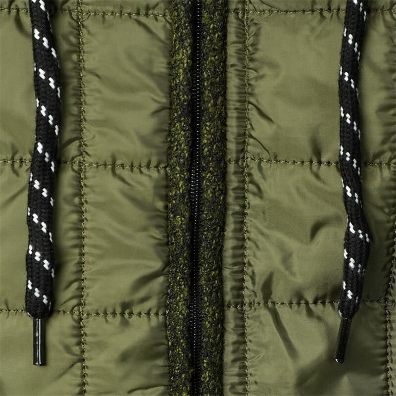 Chaqueta de Capucha Patchwork Polar para Hombre - Estilo Cálido y Casual