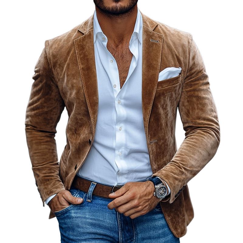 Blazer Hombre de Ante Elegante – Estilo Moderno y Confort Premium