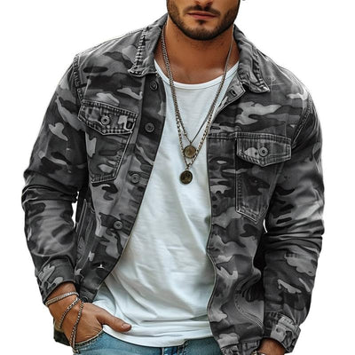 Chaqueta de Hombre Camuflaje Retro en Lona – Estilo Auténtico y Duradero