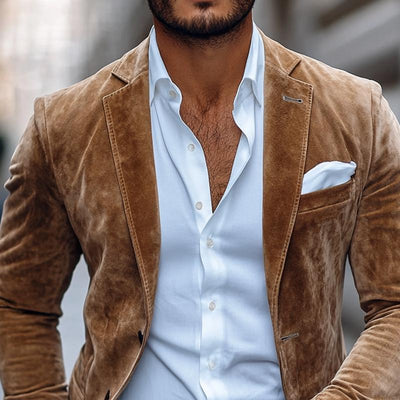 Blazer Hombre de Ante Elegante – Estilo Moderno y Confort Premium