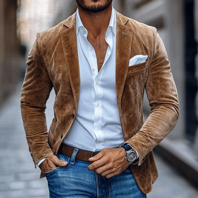 Blazer Hombre de Ante Elegante – Estilo Moderno y Confort Premium