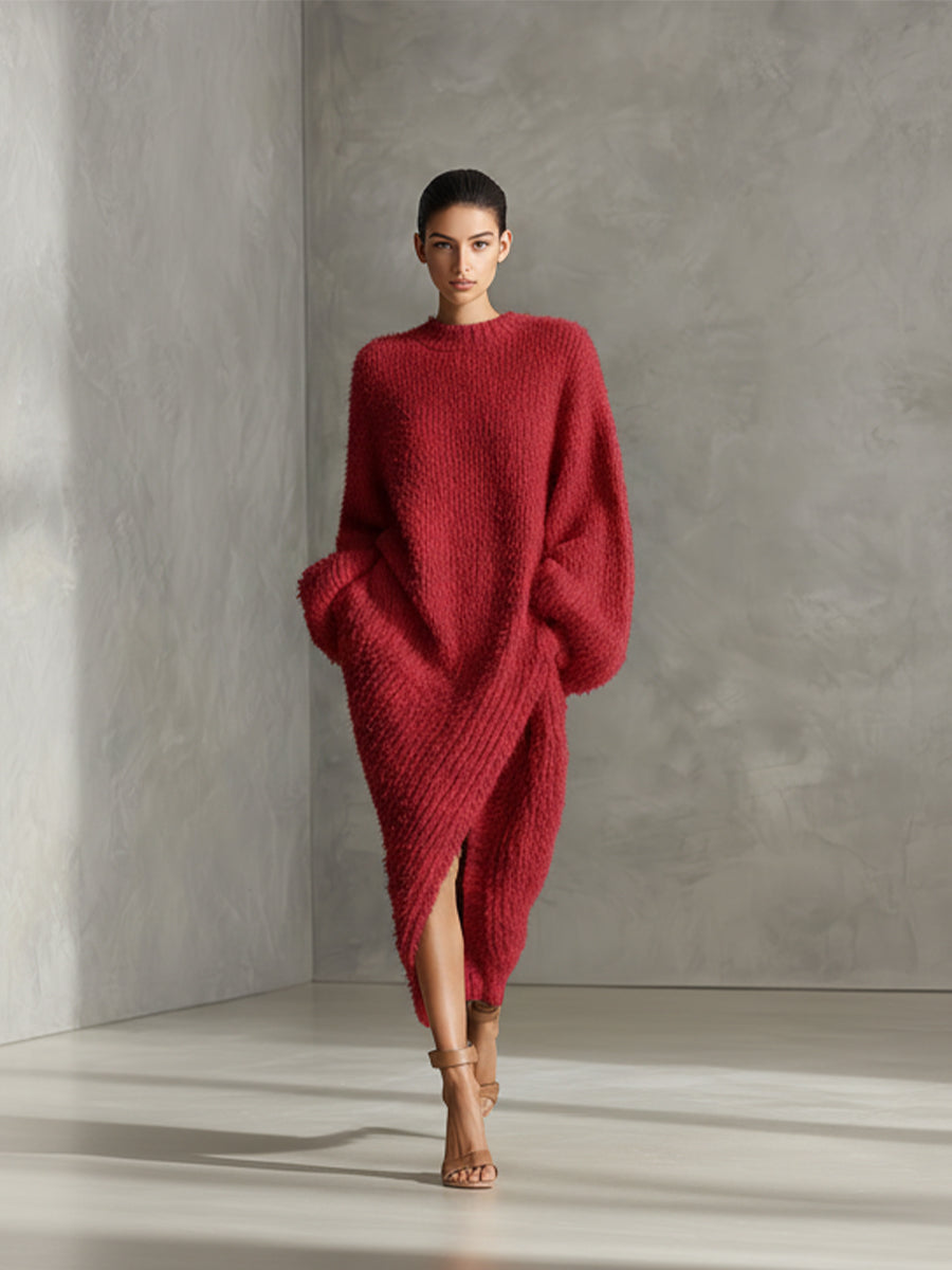 Vestido midi elegante de punto suave